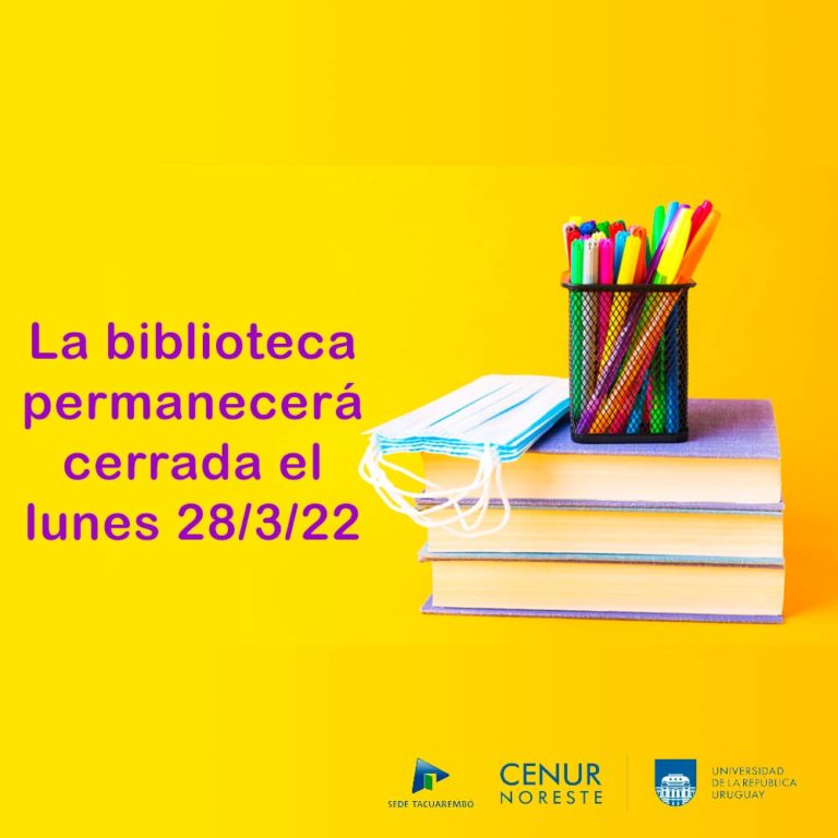 Biblioteca cerrada el lunes 28 de marzo