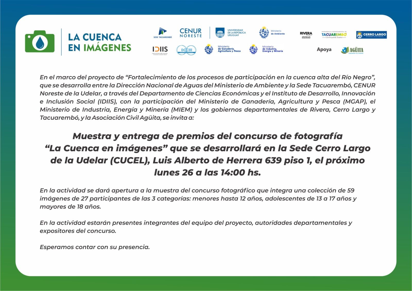 Concurso de Fotografía «La cuenca en imágenes» Muestra y entrega…